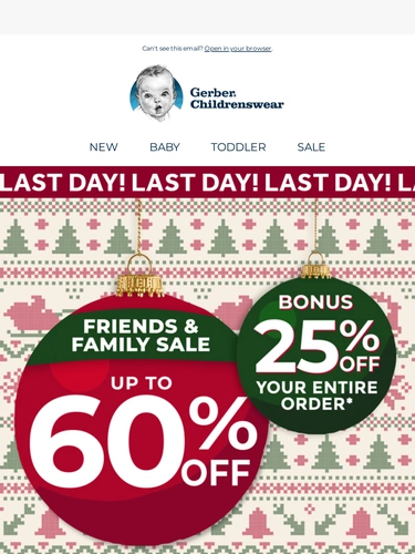 Gerber Childrenswear Sale Announcement