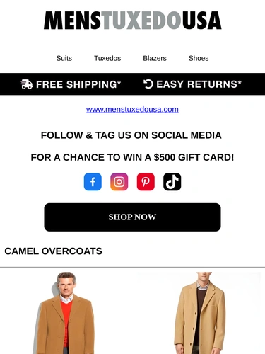 Men's Tuxedo USA Sale Announcement