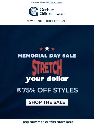 Gerber Childrenswear Sale Announcement