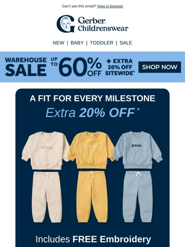 Gerber Childrenswear Sale Announcement