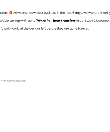 Stock Transfers Sale Announcement