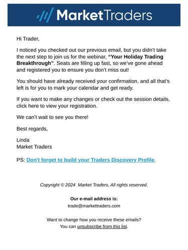 Market Traders Event Invitation