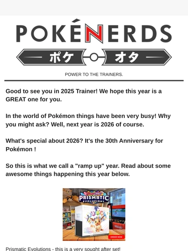 The PokeNerds Store Newsletter
