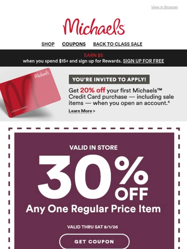 Michaels Sale Announcement