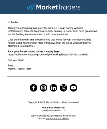 Market Traders Event Invitation