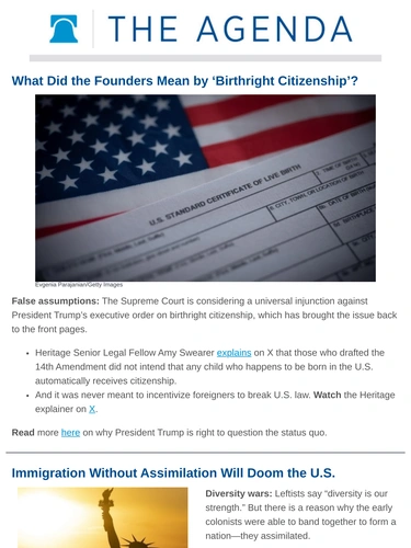 Heritage Foundation Newsletter