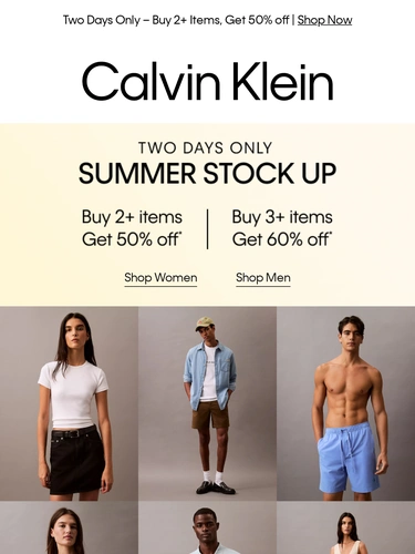Calvin Klein Sale Announcement