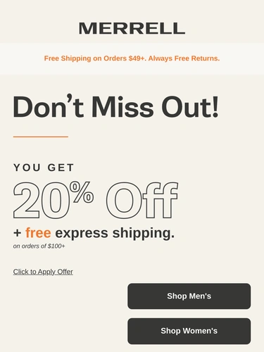 Merrell Sale Announcement