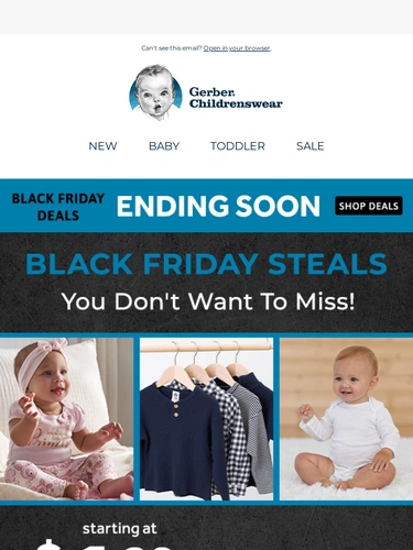 Gerber Childrenswear Sale Announcement