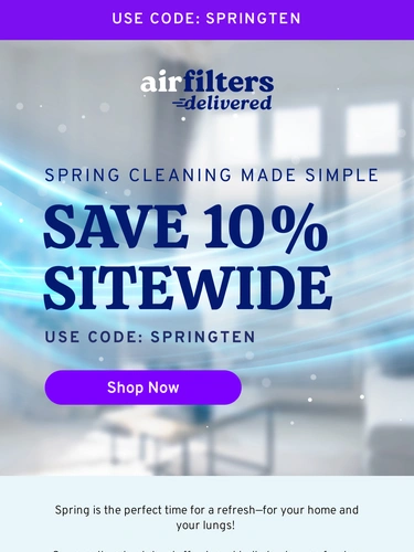 Air Filters Delivered Sale Announcement
