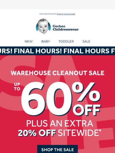 Gerber Childrenswear Sale Announcement