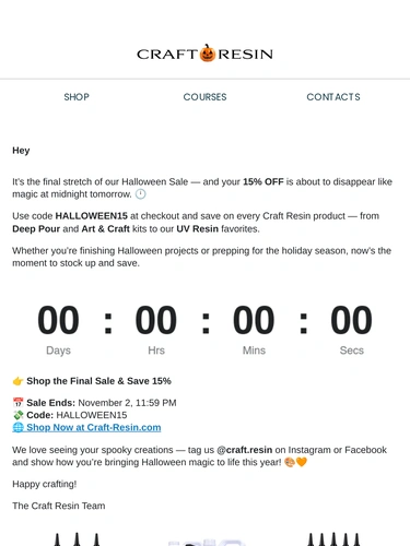 Craft Resin Sale Announcement