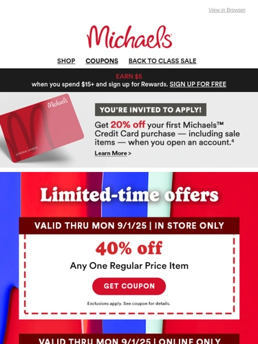 Michaels Sale Announcement