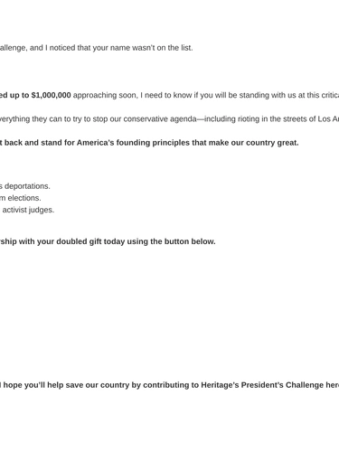 Heritage Foundation Newsletter