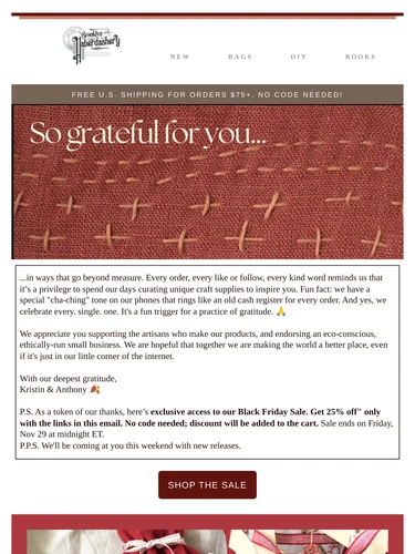 Brooklyn Haberdashery Sale Announcement