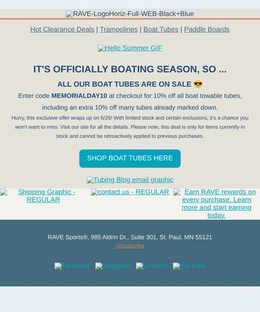 Rave Sports Sale Announcement