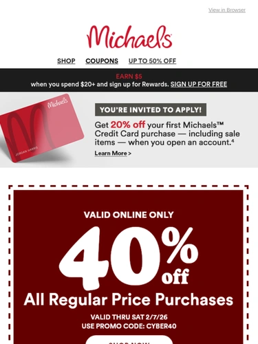 Michaels Sale Announcement