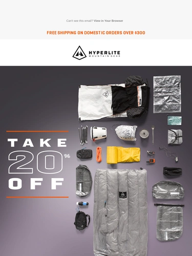 Hyperlite Mountain Gear Sale Announcement