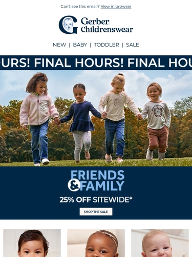 Gerber Childrenswear Sale Announcement