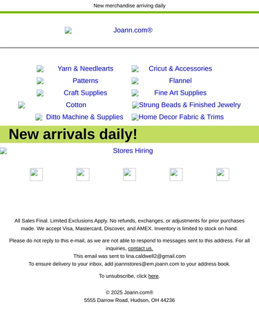 Joann Newsletter