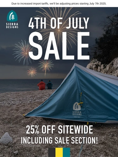 Sierra Designs Sale Announcement