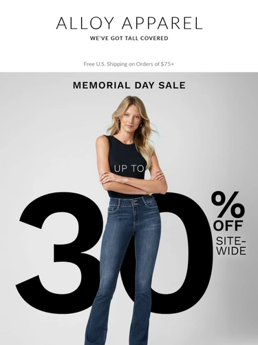 Alloy Apparel Sale Announcement