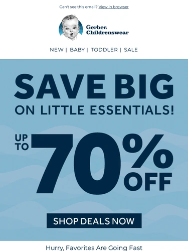 Gerber Childrenswear Sale Announcement