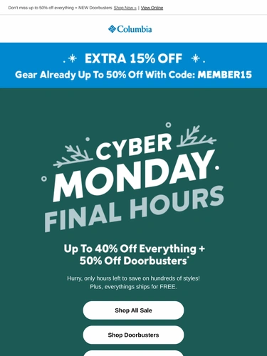 Columbia Sportswear Sale Announcement