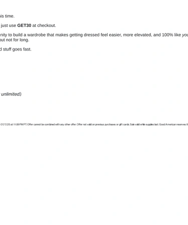 Good American Sale Announcement