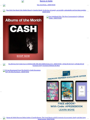 Barnes & Noble Newsletter