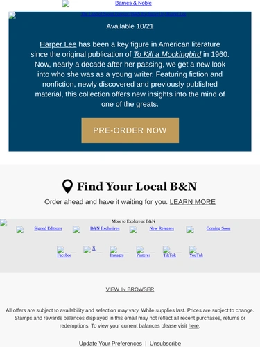 Barnes & Noble Newsletter