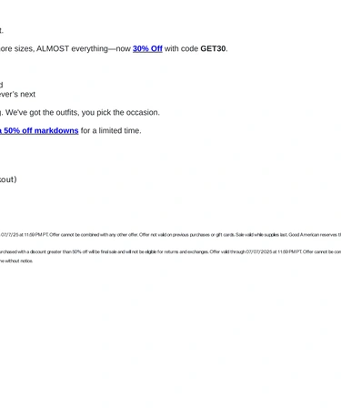 Good American Sale Announcement