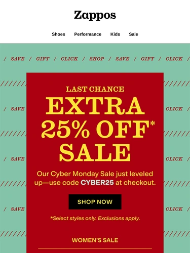 Zappos Sale Announcement