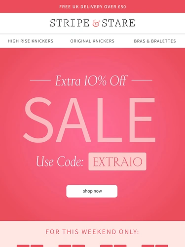 Stripe and Stare Sale Announcement