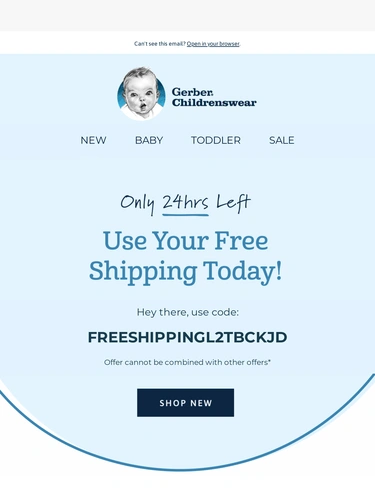 Gerber Childrenswear Sale Announcement