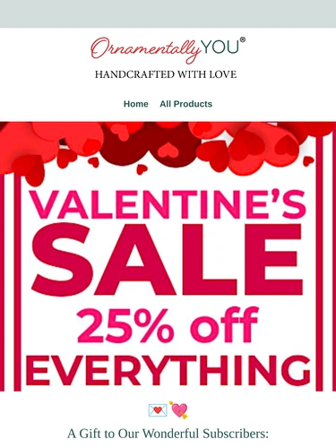 Ornamentally You Sale Announcement