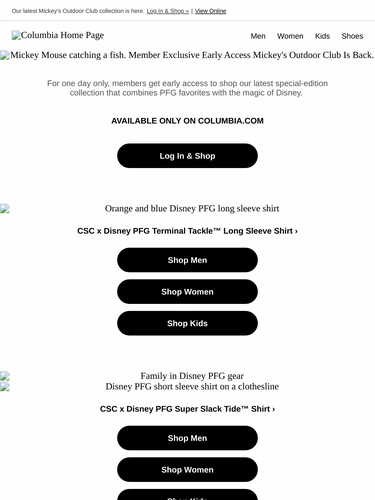 Columbia Sportswear Welcome Series