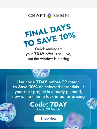 Craft Resin Sale Announcement