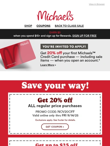 Michaels Sale Announcement