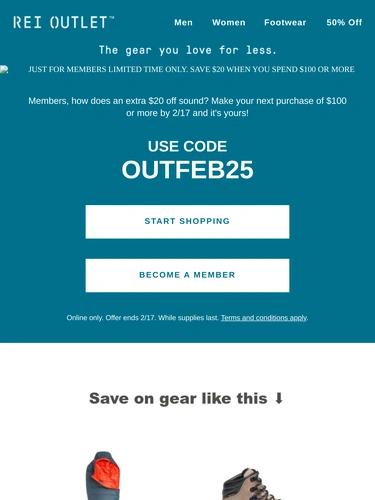 REI Sale Announcement