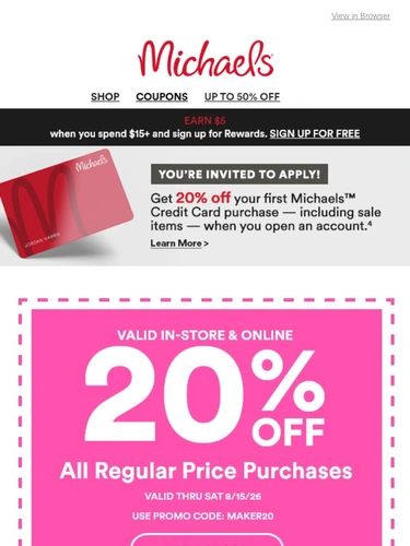 Michaels Sale Announcement