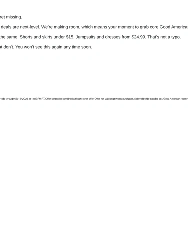 Good American Sale Announcement