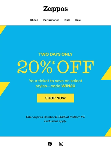 Zappos Sale Announcement