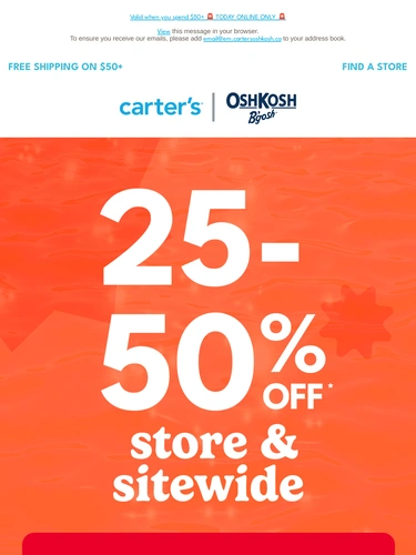 Carter's OshKosh Sale Announcement
