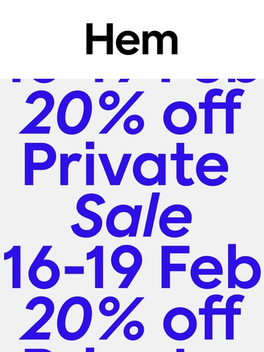Hem Sale Announcement