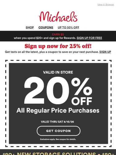 Michaels Sale Announcement