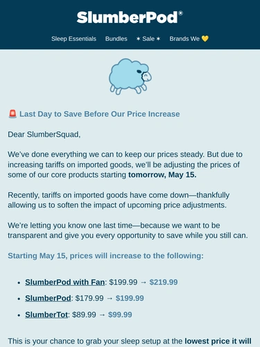 SlumberPod Sale Announcement