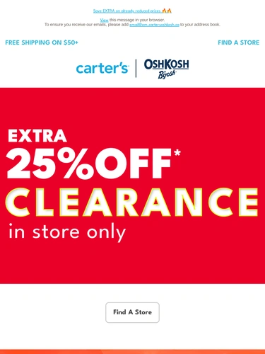 Carter's OshKosh Sale Announcement