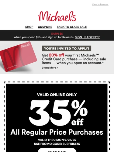 Michaels Sale Announcement