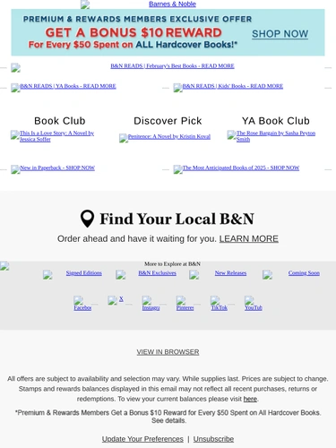 Barnes & Noble Newsletter